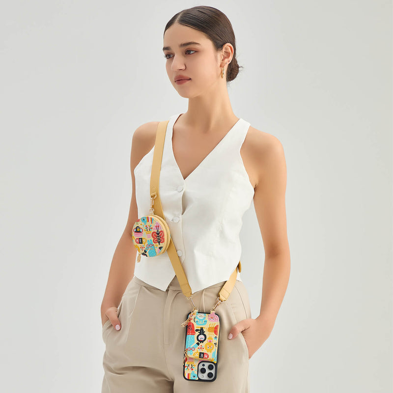 Linzie Hunter- Childhood Theme Magnetic Wallet Phone Case with Lanyard