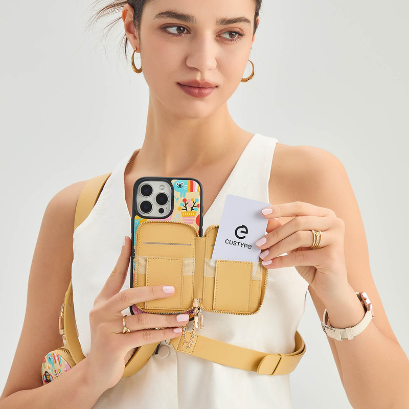 Linzie Hunter- Childhood Theme Magnetic Wallet Phone Case with Lanyard