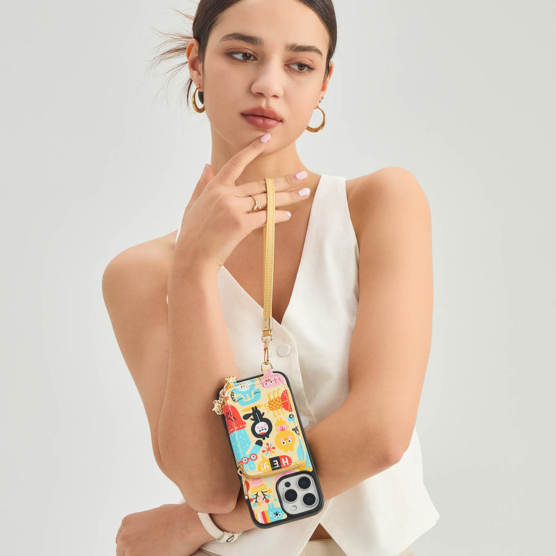 Linzie Hunter- Childhood Theme Magnetic Wallet Phone Case with Lanyard