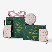 Christmas Gift Set- Wristlet & Phone Charms & Gift Box