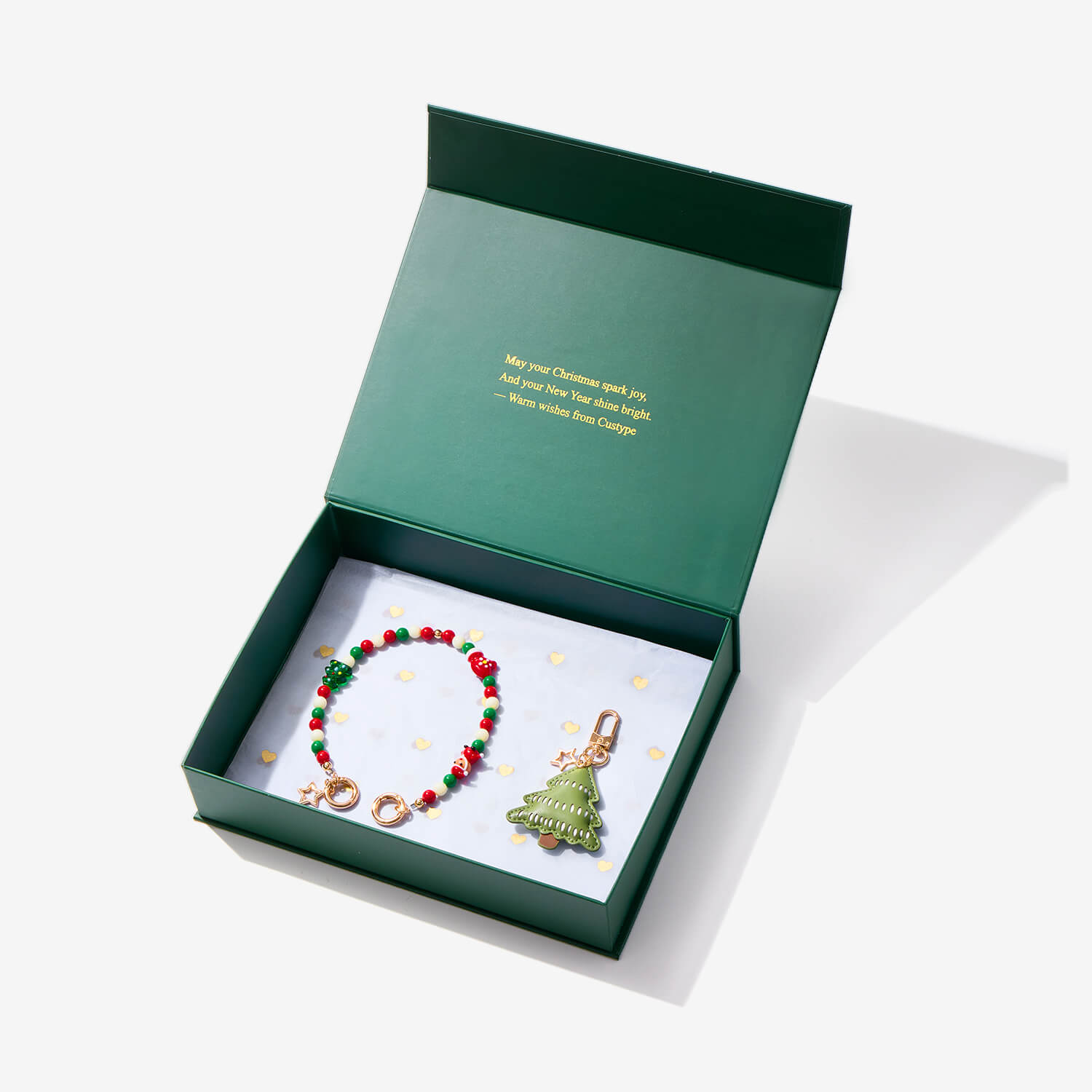 Christmas Gift Set- Wristlet & Phone Charms & Gift Box