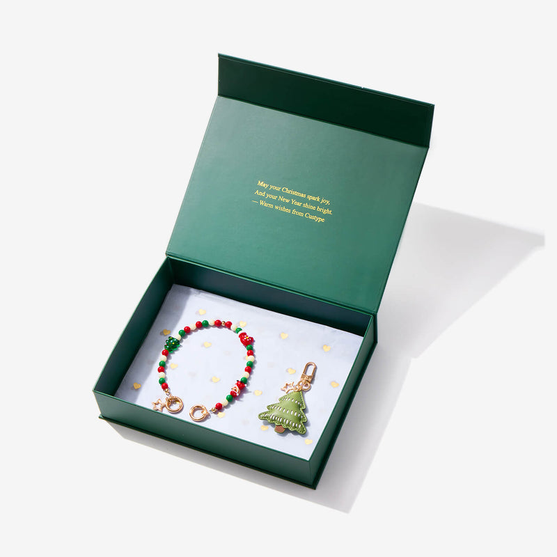 Christmas Gift Set- Wristlet & Phone Charms & Gift Box