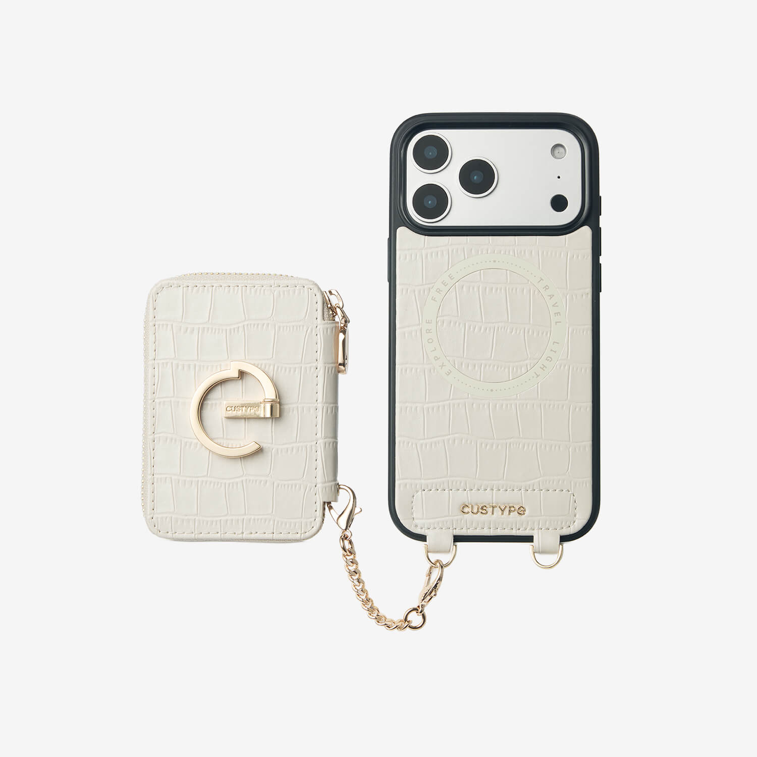 Crocodile Design Set- Detachable Wireless Charging E-stand Wallet Phone Case-Mobile Phone Cases-DETACHABLE WALLET & WIRELESS CHARGING