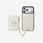 Crocodile Design Set- Detachable Wireless Charging E-stand Wallet Phone Case-Mobile Phone Cases-DETACHABLE WALLET & WIRELESS CHARGING
