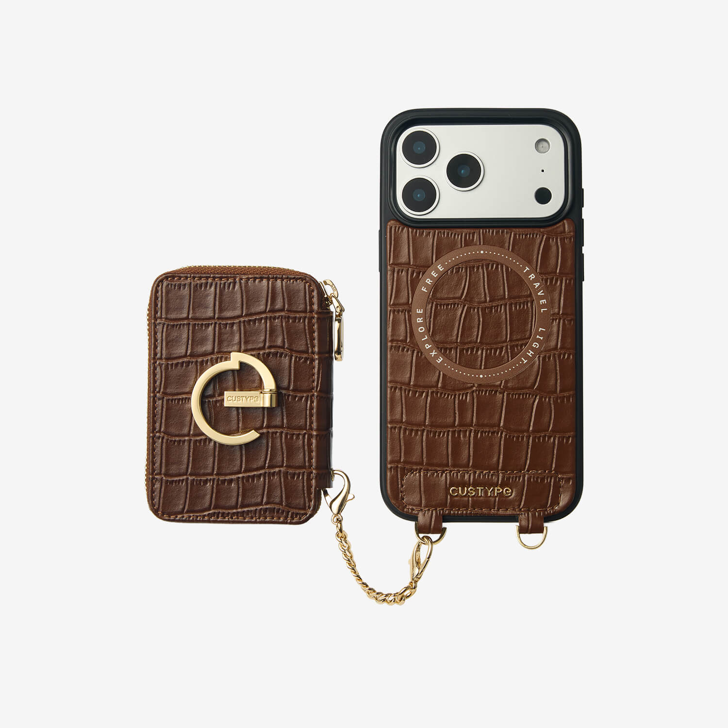 Crocodile Design Set- Detachable Wireless Charging E-stand Wallet Phon – Custype Crocodile Design Set- Detachable Wireless Charging E-stand Wallet Phon – Custype