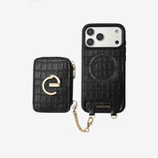Crocodile Design Set- Detachable Wireless Charging E-stand Wallet Phone Case-Mobile Phone Cases-DETACHABLE WALLET & WIRELESS CHARGING