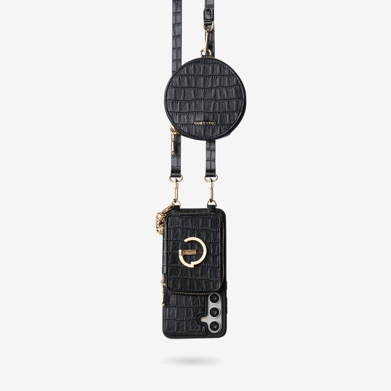 Crocodile Design Set- Samsung Galaxy Sling Grip Wallet Phone Case with Round Purse-Mobile Phone Cases-Custype
