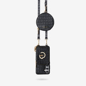 Crocodile Design Set- Samsung Galaxy Sling Grip Wallet Phone Case with Round Purse-Mobile Phone Cases-Custype