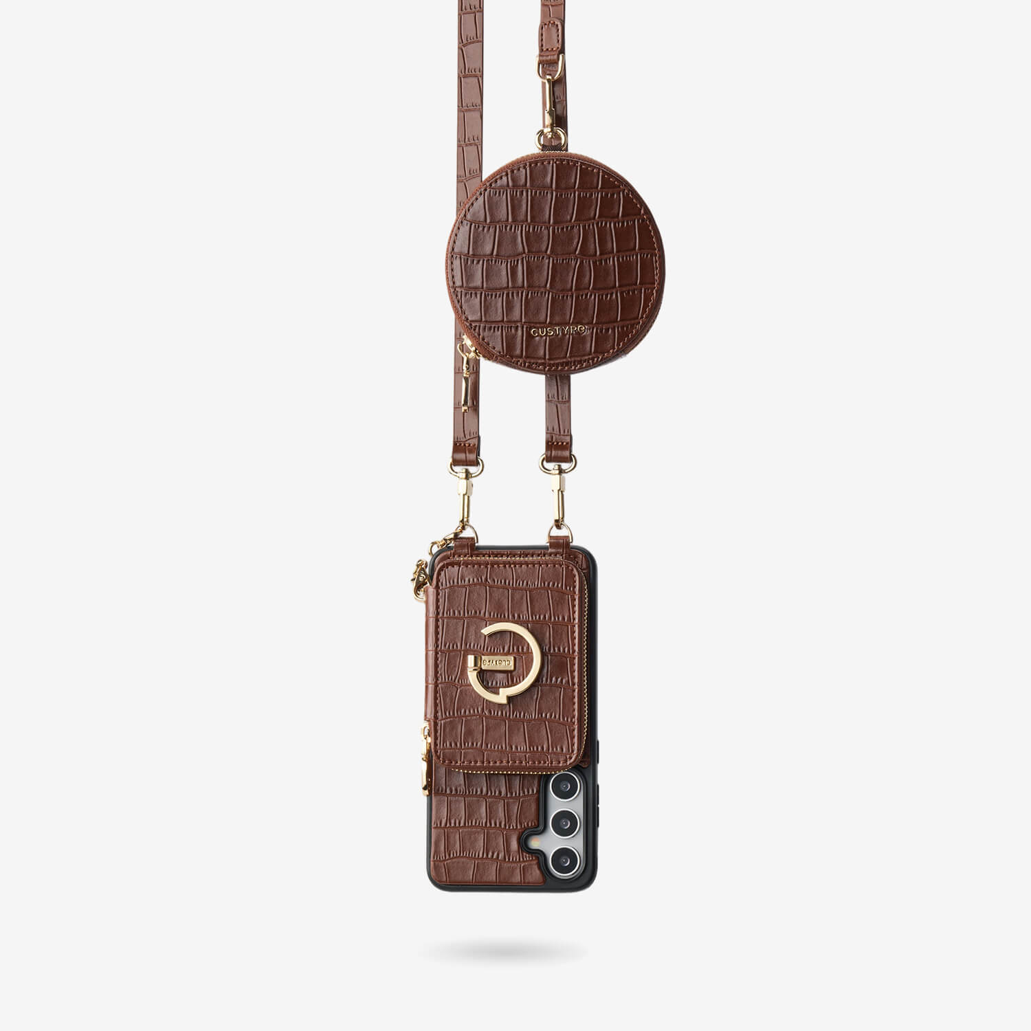Crocodile Design Set- Samsung Galaxy Sling Grip Wallet Phone Case with Round Purse-Mobile Phone Cases-Custype