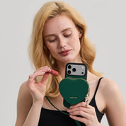 ハートデザインキット - 取り外し可能なハートポーチ付きクロスボディiPhoneケース - iPhone 15