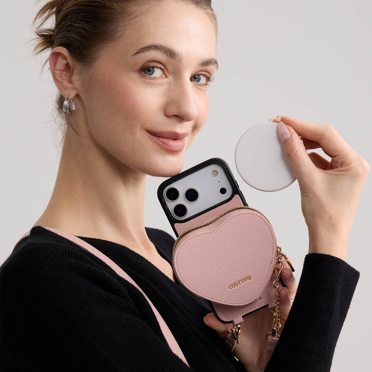 モランディグレースキット – クロスボディストラップ＆ハートポーチ付きフォンケース