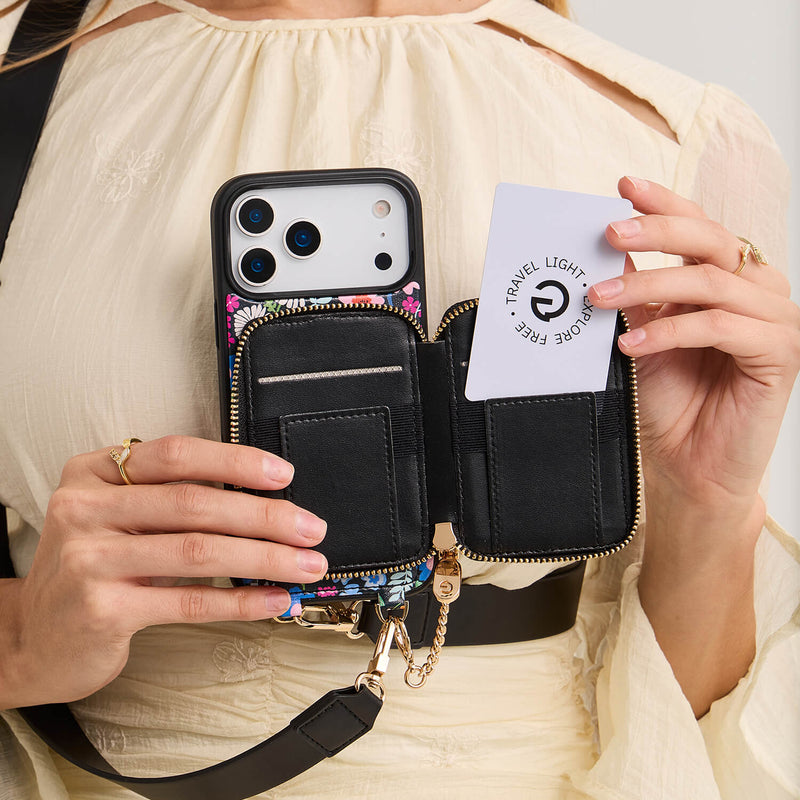 Gale Switzer -ブルームテーマ マグネット付きウォレット クロスボディ iPhoneケース