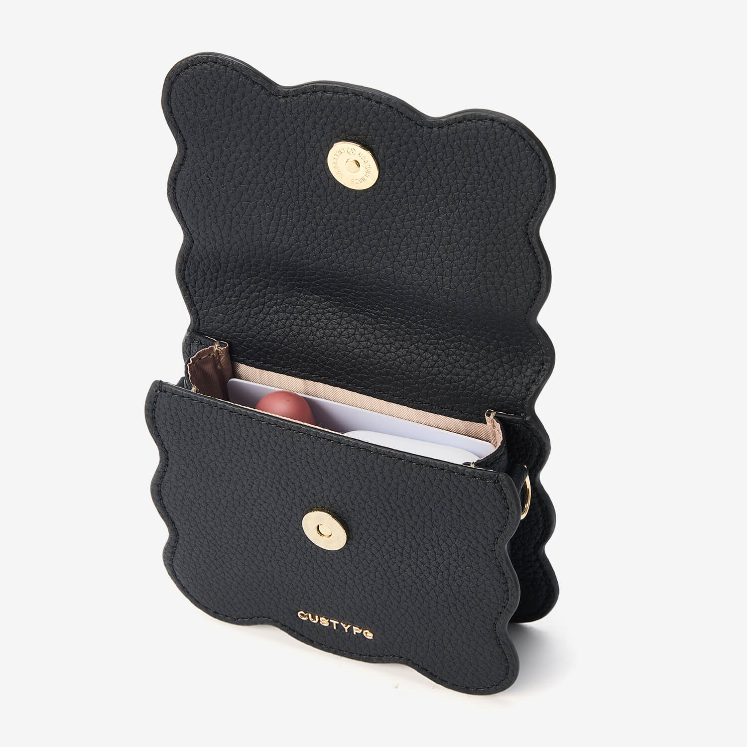 AirPods Pouch- Crossbody Mini Flap Bag-AirPods case-Lychee Pattern Leather Mini Zip Pouch