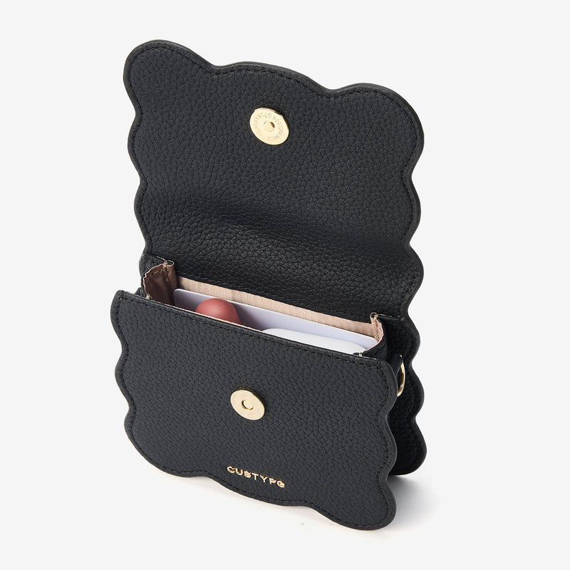 AirPods Pouch- Crossbody Mini Flap Bag-AirPods case-Lychee Pattern Leather Mini Zip Pouch