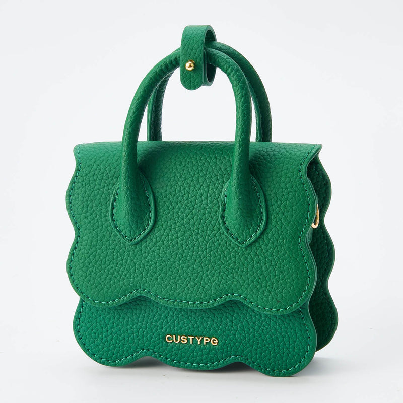 AirPods Pouch- Crossbody Mini Flap Bag-AirPods case-Lychee Pattern Leather Mini Zip Pouch