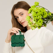 AirPods Pouch- Crossbody Mini Flap Bag-AirPods case-Lychee Pattern Leather Mini Zip Pouch