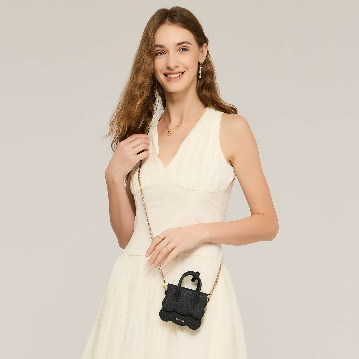 AirPods Pouch- Crossbody Mini Flap Bag-AirPods case-Lychee Pattern Leather Mini Zip Pouch