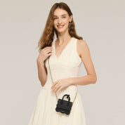 AirPods Pouch- Crossbody Mini Flap Bag-AirPods case-Lychee Pattern Leather Mini Zip Pouch