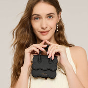 AirPods Pouch- Crossbody Mini Flap Bag-AirPods case-Lychee Pattern Leather Mini Zip Pouch