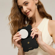 AirPods Pouch- Crossbody Mini Flap Bag-AirPods case-Lychee Pattern Leather Mini Zip Pouch