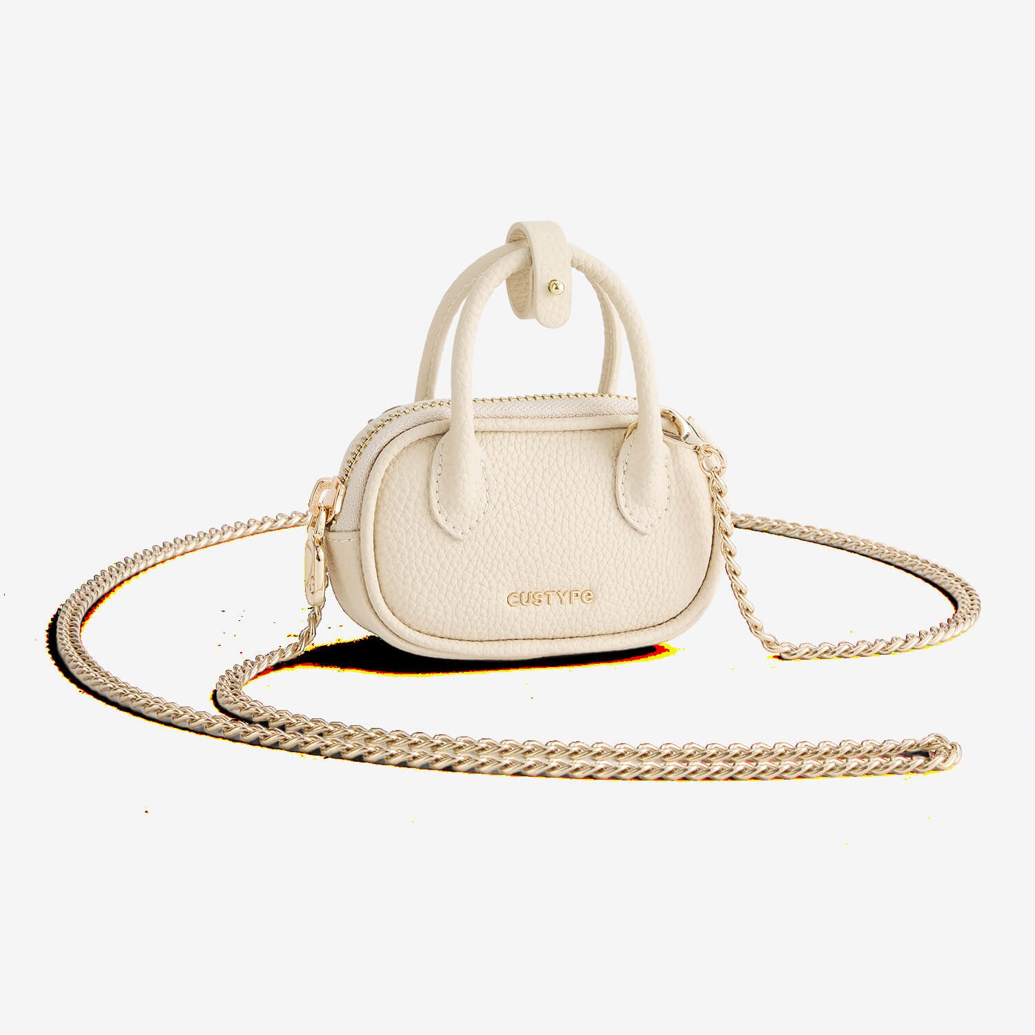 AirPodsポーチ - ライチレザー製ミニジップポーチ（AirPods用）