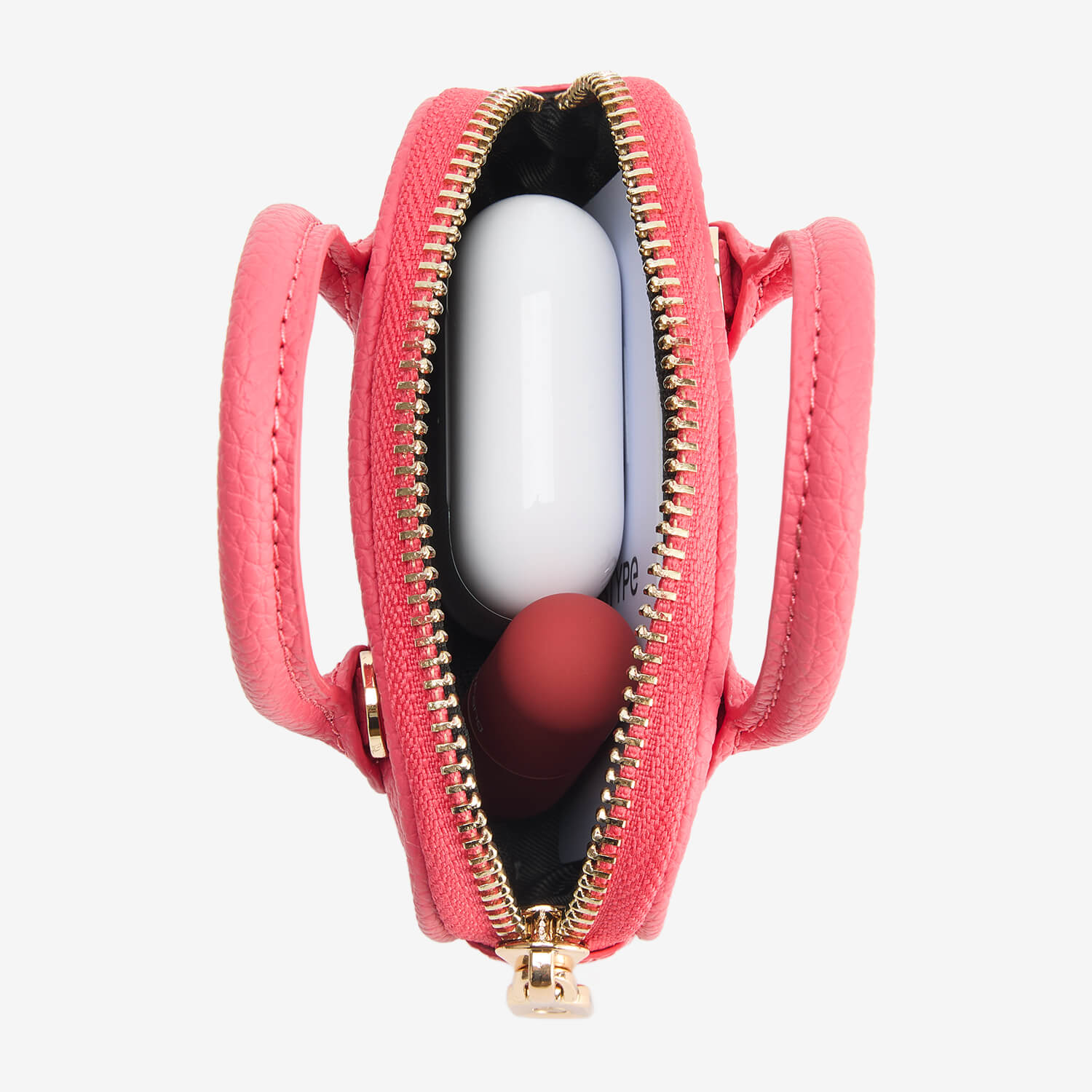 AirPodsポーチ - ライチレザー製ミニジップポーチ（AirPods用）