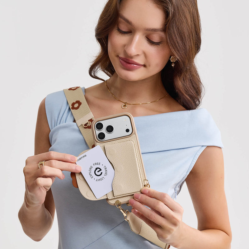Starlight Gift Box- Flower Phone Case with Wallet & Strap-Mobile Phone Cases-Custype
