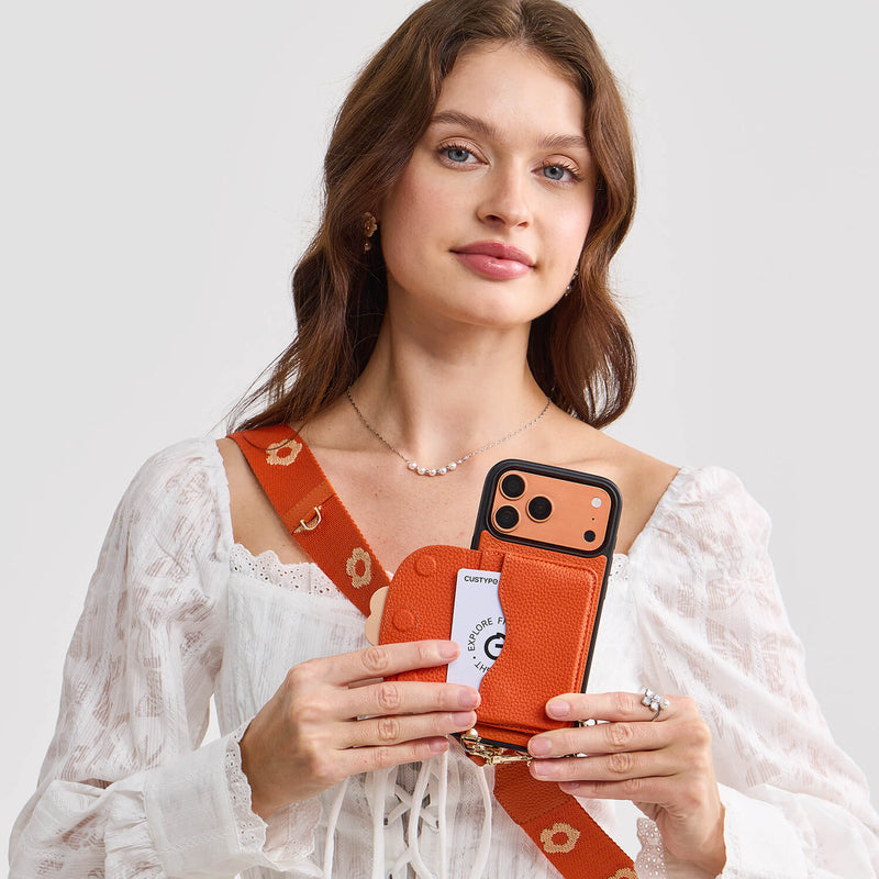 Starlight Gift Box- Flower Phone Case with Wallet & Strap-Mobile Phone Cases-Custype