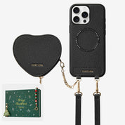 Christmas holiday crossbody phone case black