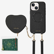 sweet phone case with heart pouch
