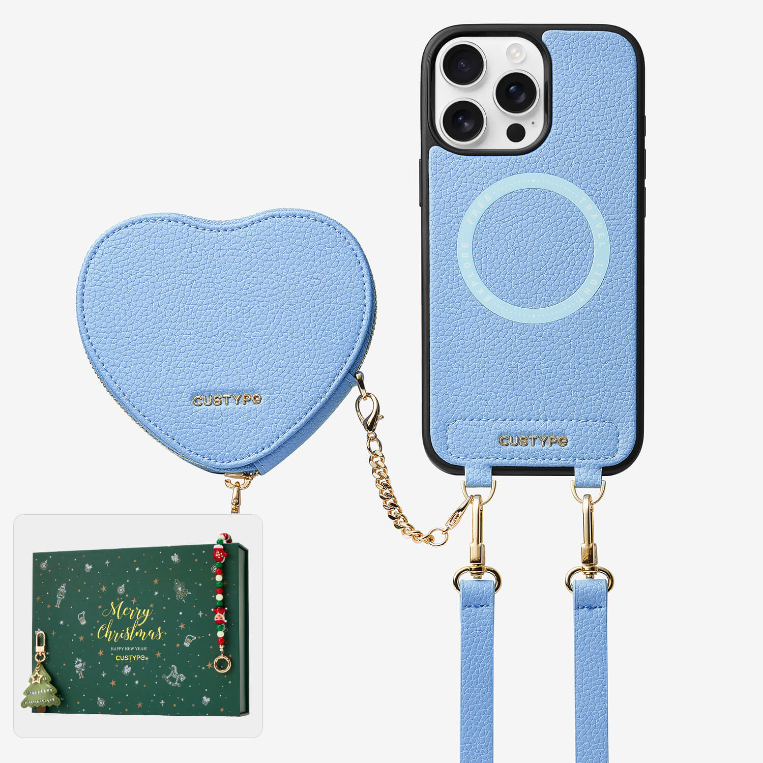 case with strap for iphone blue
