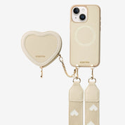 Patch Heart- Crossbody Phone Case with Magnet Heart Pouch