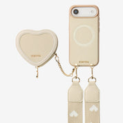 Patch Heart- Crossbody Phone Case with Magnet Heart Pouch