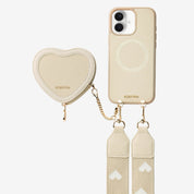 Patch Heart- Crossbody Phone Case with Magnet Heart Pouch