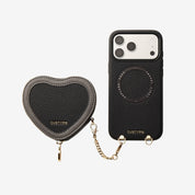 Patch Heart- Crossbody Phone Case with Magnet Heart Pouch