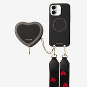 Patch Heart- Crossbody Phone Case with Magnet Heart Pouch