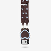 Patch Heart- Crossbody Phone Case with Magnet Heart Pouch - iPhone 15 Plus