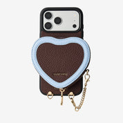 Patch Heart- Crossbody Phone Case with Magnet Heart Pouch - iPhone 15 Plus