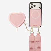 Patch Heart- Crossbody Phone Case with Magnet Heart Pouch