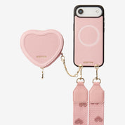 Patch Heart- Crossbody Phone Case with Magnet Heart Pouch