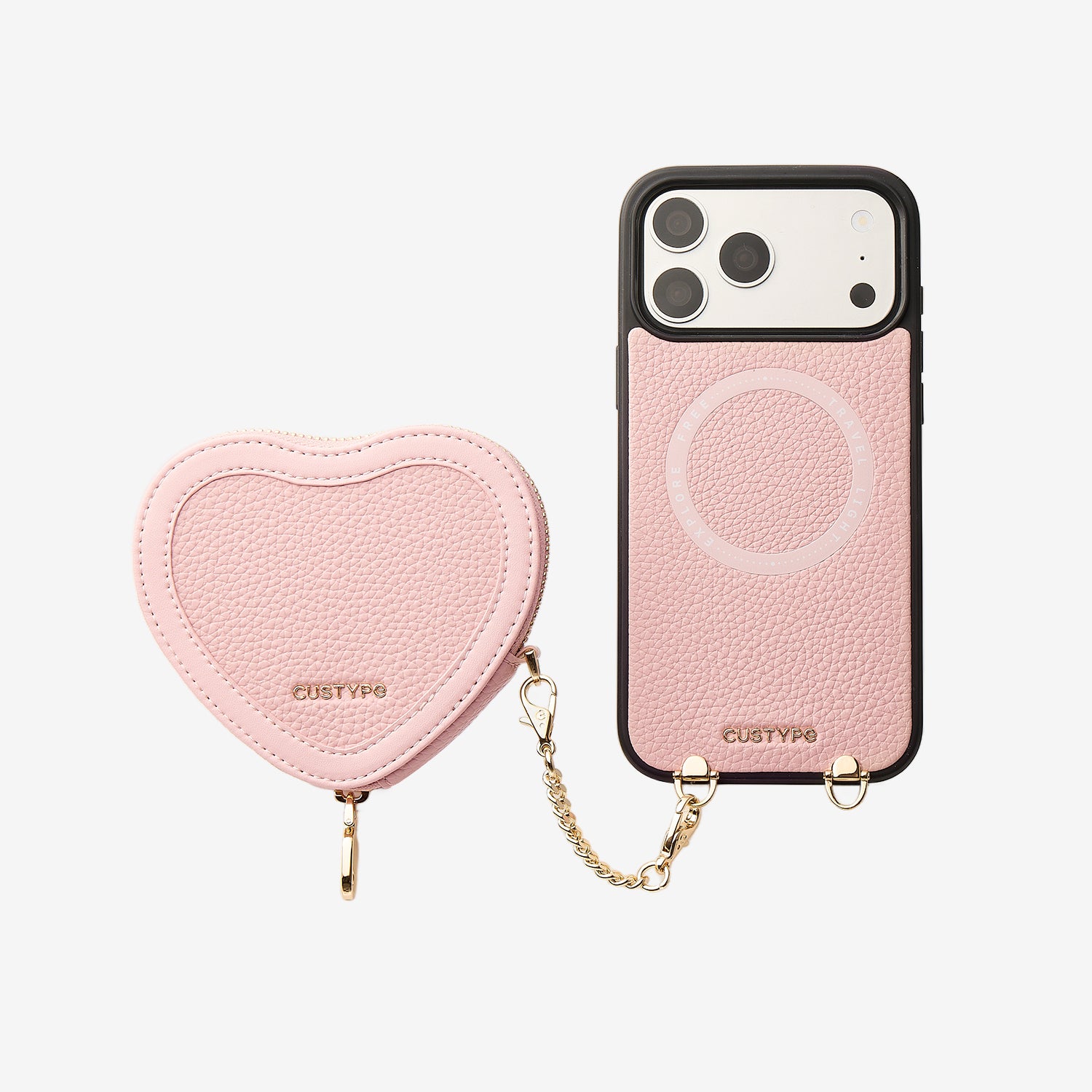 Patch Heart- Crossbody Phone Case with Magnet Heart Pouch