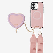 Patch Heart- Crossbody Phone Case with Magnet Heart Pouch - iPhone 18