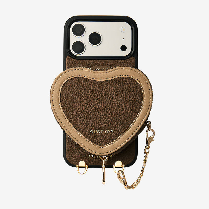 Patch Heart- Crossbody Phone Case with Magnet Heart Pouch