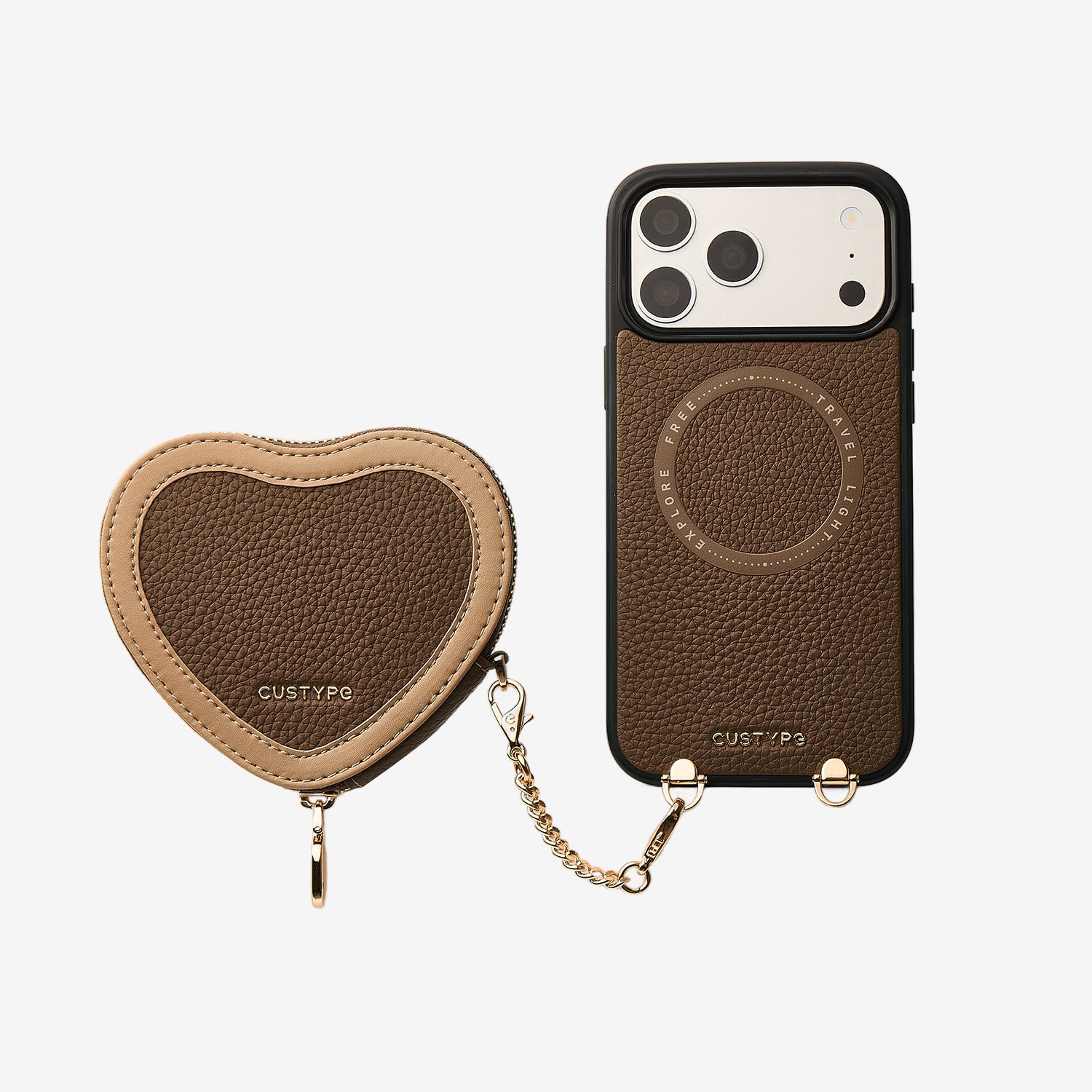 Patch Heart- Crossbody Phone Case with Magnet Heart Pouch