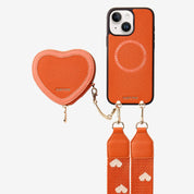 Patch Heart- Crossbody Phone Case with Magnet Heart Pouch