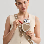 Taupe premium iPhone 17 Pro Max magSafe-compatible wallet phone casewith crossbody strap with  for everyday use