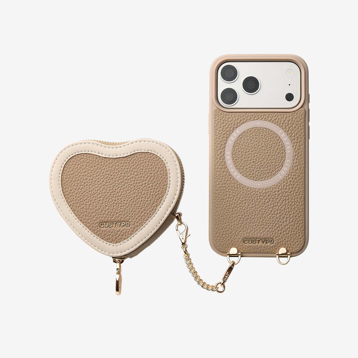 Patch Heart- Crossbody Phone Case with Magnet Heart Pouch