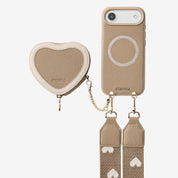 Patch Heart- Crossbody Phone Case with Magnet Heart Pouch
