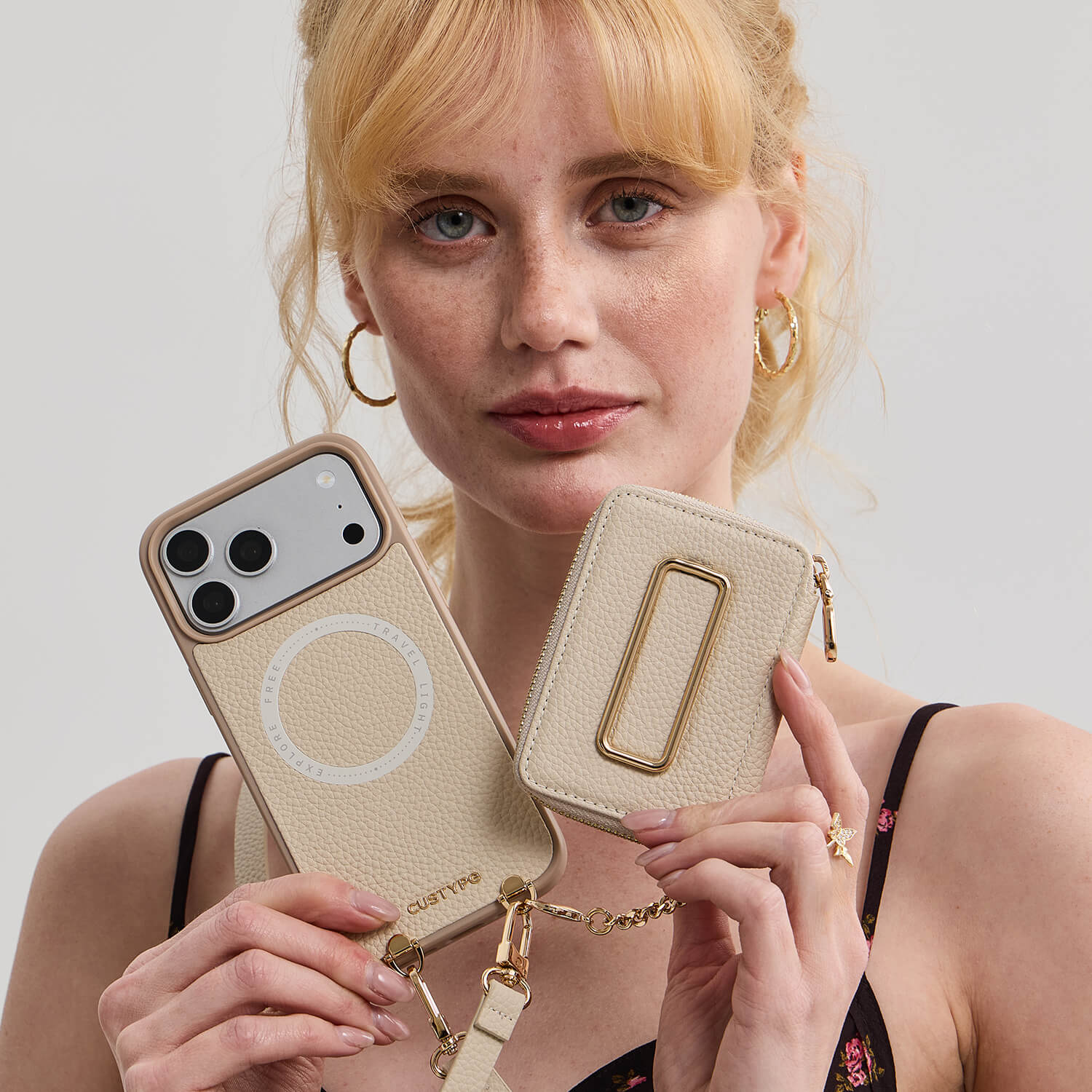 Original Design Set- Crossbody Square Stand Wallet Wireless Charging Phone Case Set-Mobile Phone Cases-Custype