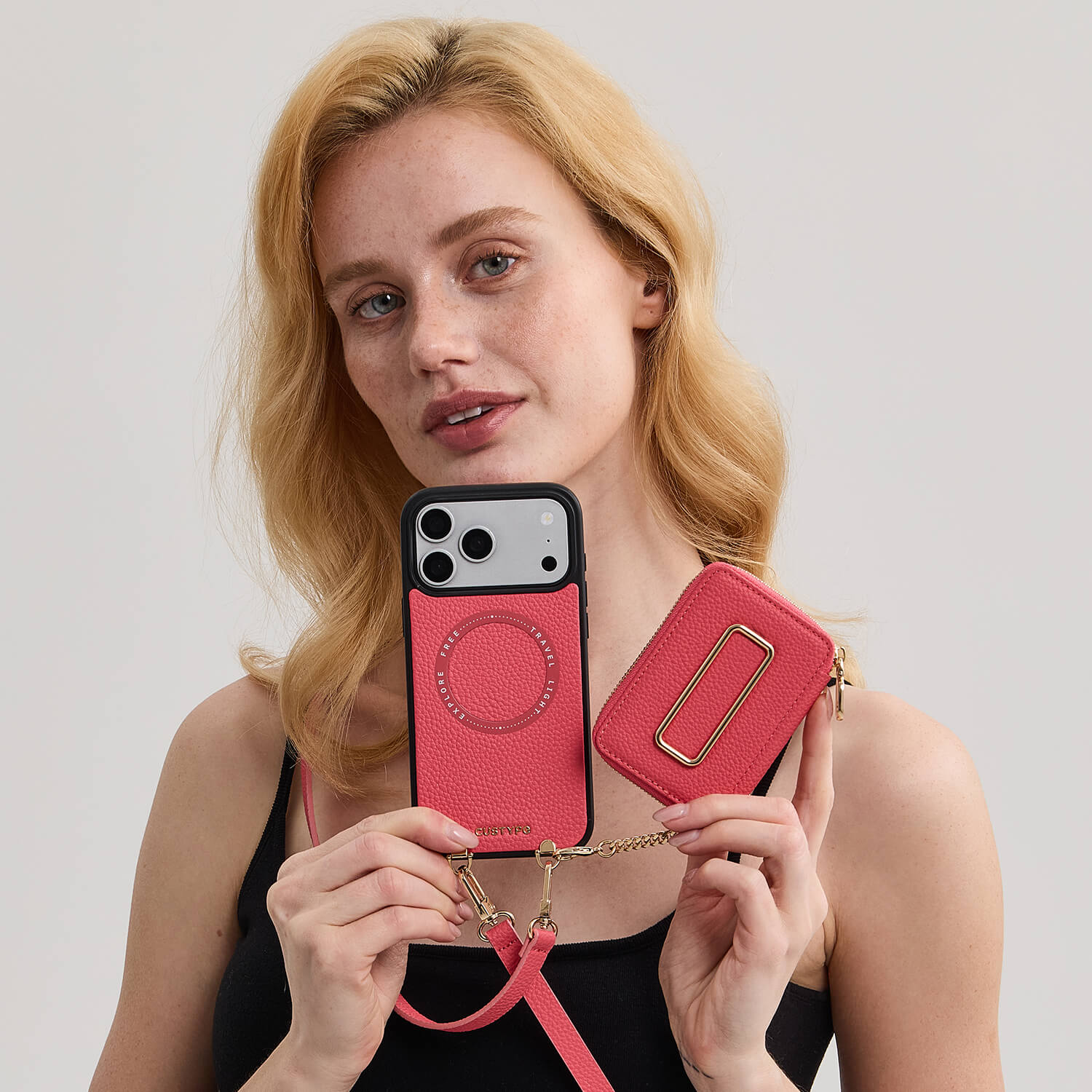 Original Design Set- Crossbody Square Stand Wallet Wireless Charging Phone Case Set-Mobile Phone Cases-Custype